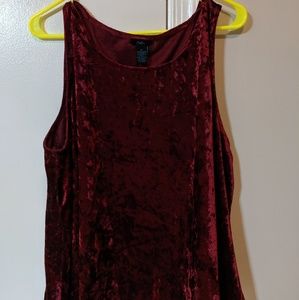Rue 21 Plus Burgundy Velvet Tank Top 3X